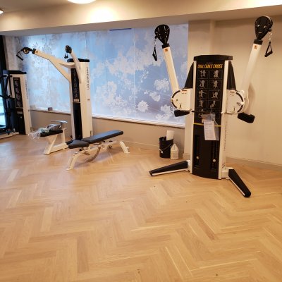 Setting up gym equipment and machines